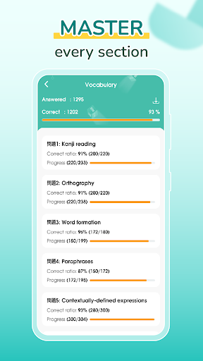Migii JLPT: JLPT test N5-N1 ekran görüntüsü