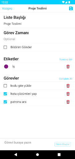 Basit Görev Listeleri ekran görüntüsü