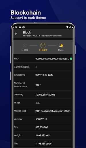 Blockchain Dashboard ekran görüntüsü