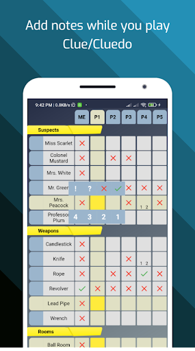 Clue Pad (Cluedo Notes) ekran görüntüsü
