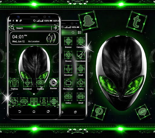 Alien Green Launcher Theme ekran görüntüsü