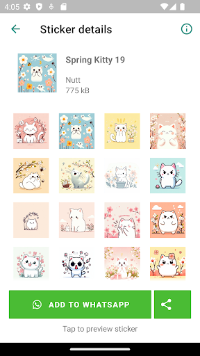 Spring Kitty Stickers ekran görüntüsü