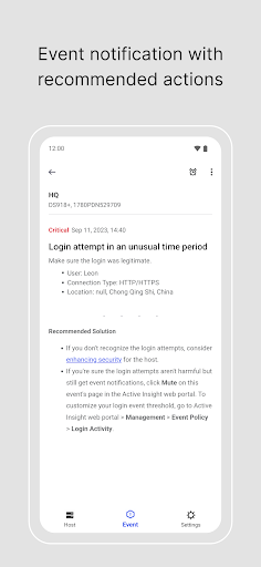 Synology Active Insight ekran görüntüsü