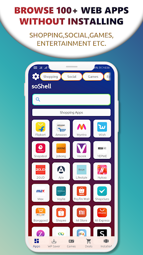 soShell - Fast App browser ekran görüntüsü