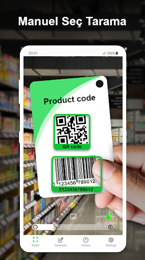 QR kod tarayıcı ve Barkod ekran görüntüsü