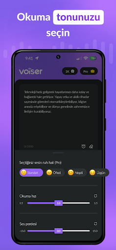 Voiser AI: Metin Seslendirme ekran görüntüsü