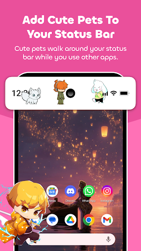 Barpie: Status Bar, Notch Pets ekran görüntüsü