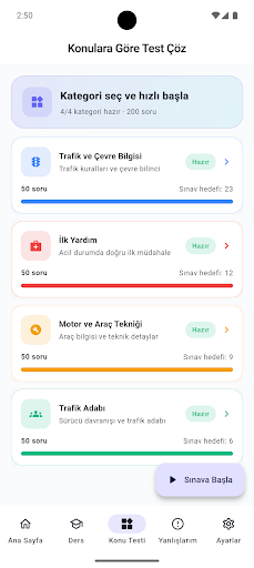 Ehliyet Sınav Soruları 2026 ekran görüntüsü