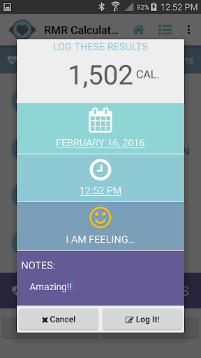 RMR Calculator & Tracker ekran görüntüsü