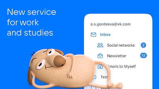 VK Mail: email client ekran görüntüsü