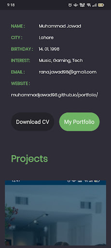 MJ Portfolio ekran görüntüsü