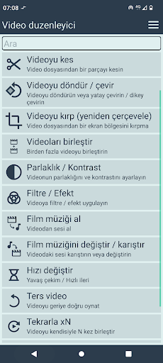 Video duzenleyici ekran görüntüsü