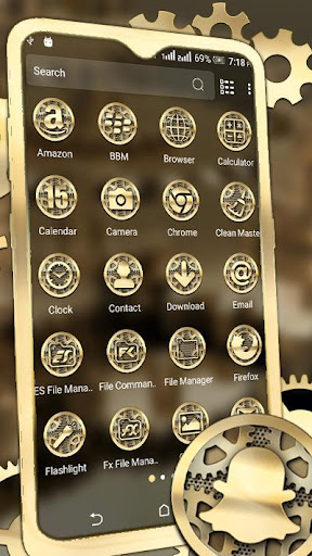 Golden Machine Gear Theme ekran görüntüsü
