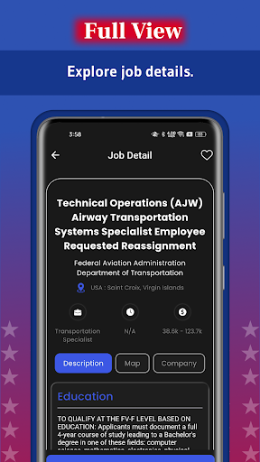 USA Federal Jobs Search Tool ekran görüntüsü