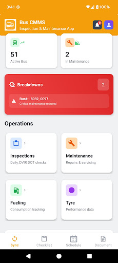 Bus Inspection Maintenance App ekran görüntüsü