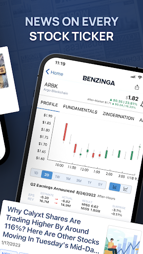 Benzinga Financial News & Data ekran görüntüsü