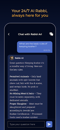 Rabbi Ari: AI Judaism Chatbot ekran görüntüsü