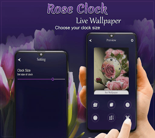 Rose Clock Live Wallpaper ekran görüntüsü