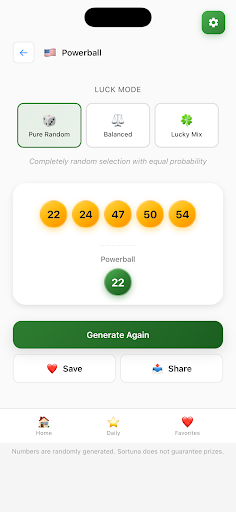 Sortuna - Lottery Numbers ekran görüntüsü