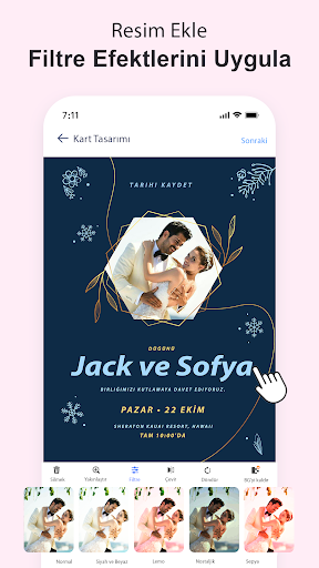 Davetiye Yapıcı Kart Tasarımı ekran görüntüsü