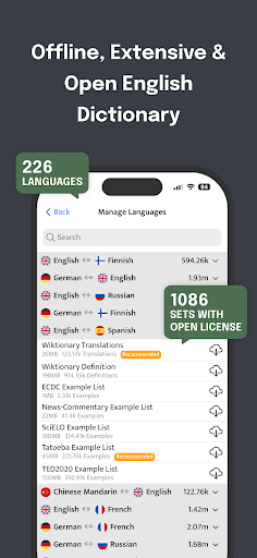 Offline English Dictionary ekran görüntüsü