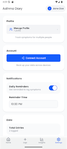 Asthma Diary ekran görüntüsü