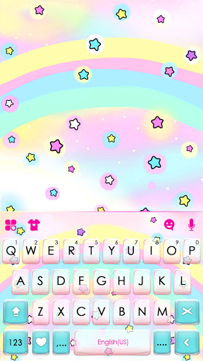 Cute Rainbow Stars Klavye Arka ekran görüntüsü