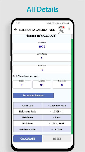 Zodiac Sign & Nakshatra Tool ekran görüntüsü