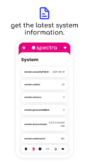 Spectra: device info ekran görüntüsü