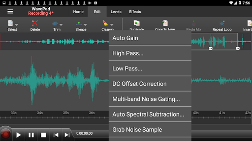 WavePad Audio Editor ekran görüntüsü
