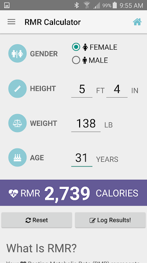 RMR Calculator & Tracker ekran görüntüsü