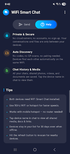 Wifi Smart Chat -File Transfer ekran görüntüsü