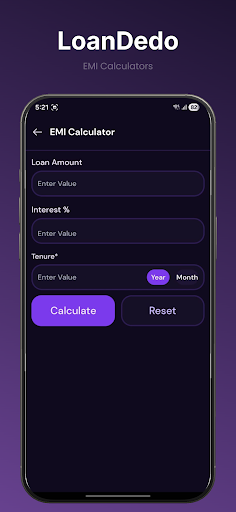 LoanDedo EMI Loan Calculator ekran görüntüsü