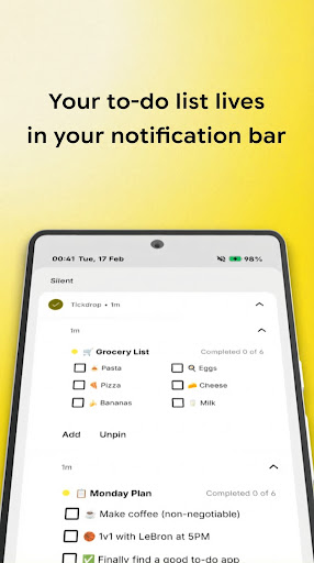 Tickdrop | Notification to-do ekran görüntüsü