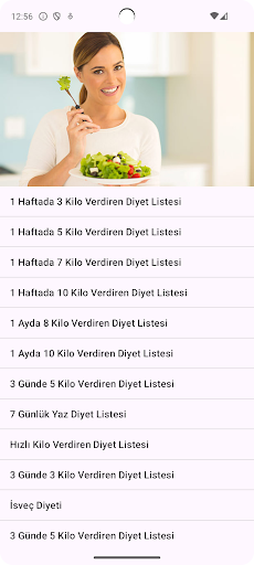 Diyet Listesi ekran görüntüsü