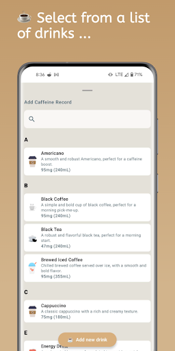 CaffeInMe - Caffeine Tracker ekran görüntüsü