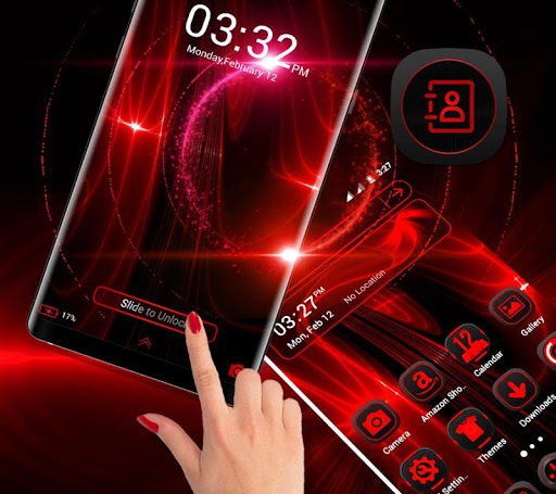 Dark Red Launcher Theme ekran görüntüsü