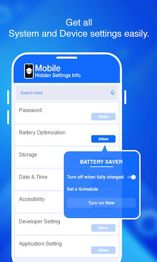 Mobile Hidden Settings Info ekran görüntüsü