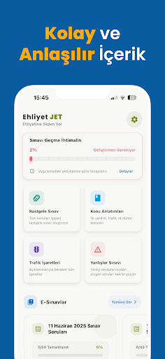 EhliyetJet-Sınav Soruları 2025 ekran görüntüsü