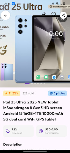 Tablet shopping online ekran görüntüsü