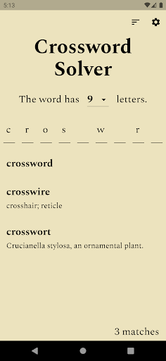 Crossword Solver ekran görüntüsü