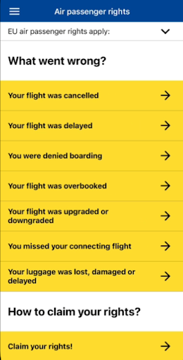 Passenger rights ekran görüntüsü