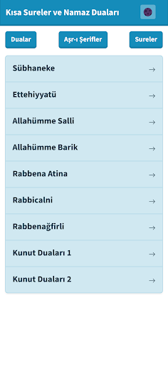 Kısa Sureler ve Namaz Duaları ekran görüntüsü