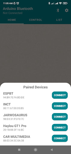 Arduino Bluetooth ekran görüntüsü