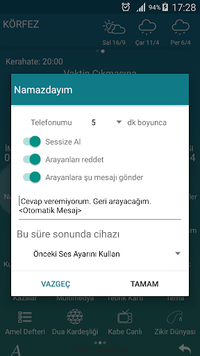 Namazdayım Modülü ekran görüntüsü