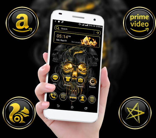Gold Skull Launcher Theme ekran görüntüsü