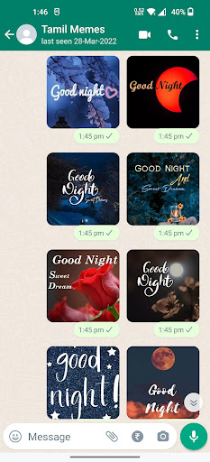 Good Night Stickers ekran görüntüsü