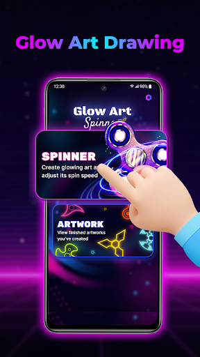 Glow Finger Spinner Doodle Art ekran görüntüsü