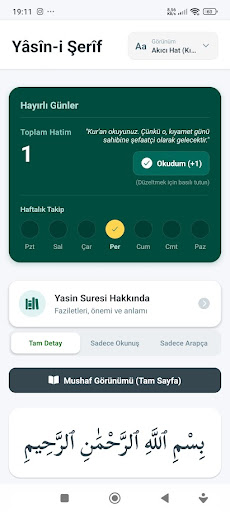 Yasin-i Şerif Kolay Takip ekran görüntüsü