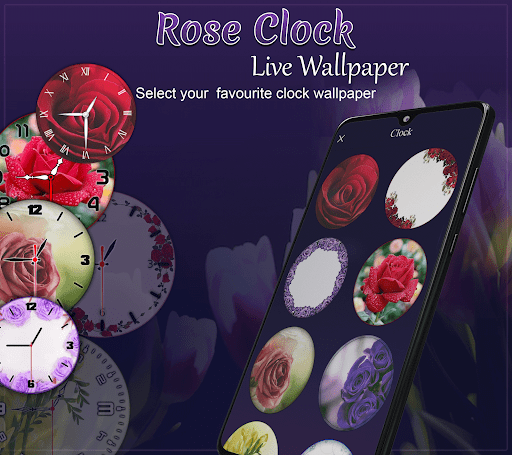 Rose Clock Live Wallpaper ekran görüntüsü